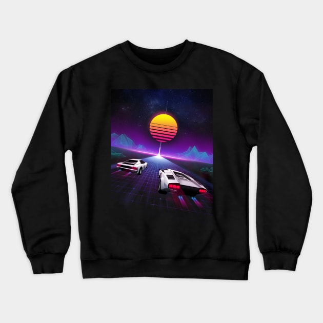 Neon Skyway Crewneck Sweatshirt by Jarkkokarkko